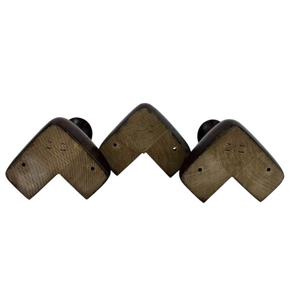 Vintage 3 Mid Century Modern Wooden Furniture Legs Tapered Corner Style 5" x 5" - Picture 7 of 7